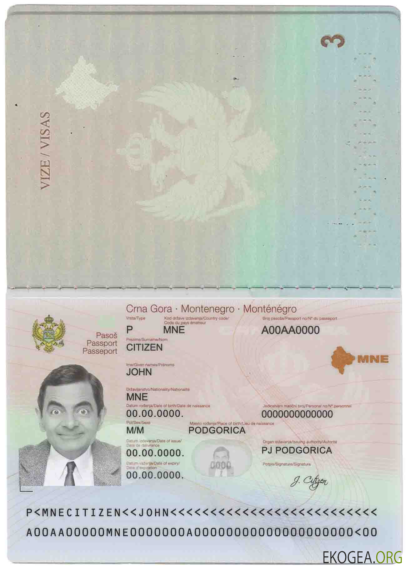 Passeport du Monténégro